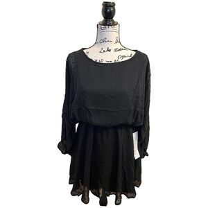 Urban Outfitters Lumiere Black Swiss Dot Dress NWT Romantic Sheer Cottagecore